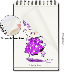 5.8X8.3In Sketch Book, 60Sheets Spiral Bound Notebooks, Natural White 92Lbs/150G