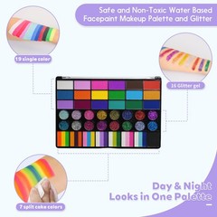 42 Color Face Painting 7.8in*5in*0.5in, 42 Set with Cake
