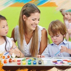 Mini Acrylic Paint Set 48 Pcs for Kids 12 Colors Washable Painting Kit – Arts