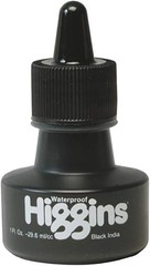 Waterproof Black India Ink 1 oz.