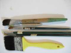 Six Vintage Paintbrushes Grumbacher Delta Lexington Canary Simmons Germany USA