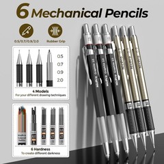 58 PCS Art Drawing Supplies Kit – Mechanical Pencil Set, Sketch Book, Lead Refil