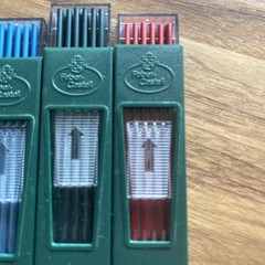 Vintage FABER CASTELL LEADS TOTAL 47 Leads – Yellow, Lt. Blue, Dk Green, Carmine