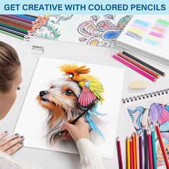 48 Colored Pencils Set Pre Sharpened Art Drawing Sketching Coloring Supplies