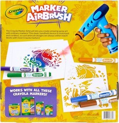 Crayola Marker Airbrush Spray Art Kit, Battery-Powered Sprayer Large, Multi