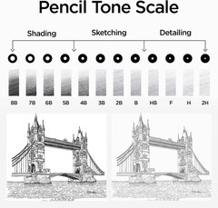 Sketch Pencils Set of 12 (2H–8B) – Drawing Pencils for Sketching, Art Supplies f