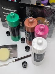 Acrylic Paint, 15 Pack Acrylic Paint Large Bottle Set, 473ml/16oz 14+1 Colors