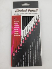USLON Giaded Pencil Set and 24 Color Pencils Sketch Drawing Art Supplies Lot