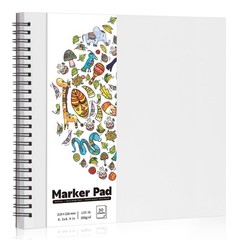 135lb/200gsm Marker Paper Pad, 8.3×8.9in Double 8.3×8.9 Inch (1 Pack), White