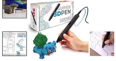 Ergonomic 3D Printing Pen with Speed Control, Includes 3 Colors of PLA Filament