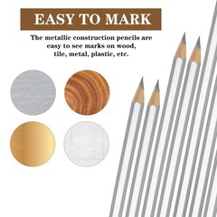 24 Pack Silver Streak Welders Metallic Marking Pencil For Construction Welding