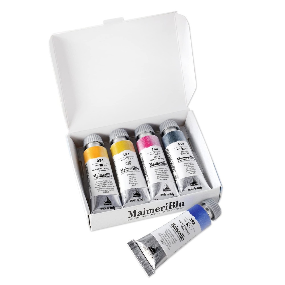 MaimeriBlu 12ml Introductory Single-Pigment Watercolor Paint Set – 5-Piece Pr…
