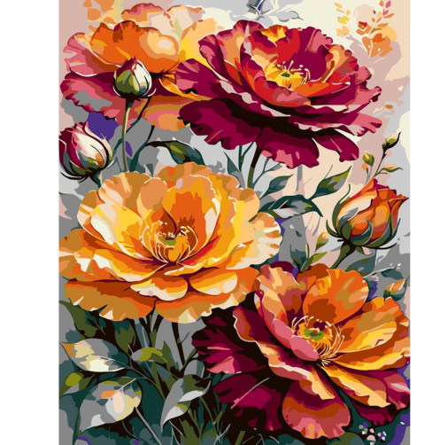 Flowers Paint By Numbers Kit For Adults 16×20 Inch DIY Wall Art Decor Kit