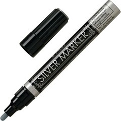 41800 Pilot Metallic Paint Marker, Medium Bullet Point, Silver Ink, Pack of 12