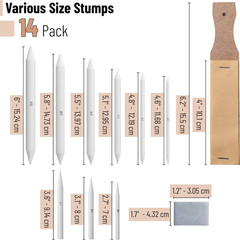 – 14 Pack of Blending Stumps, Art Eraser, Blending Sticks for Drawing, Shading P