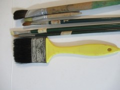 Six Vintage Paintbrushes Grumbacher Delta Lexington Canary Simmons Germany USA