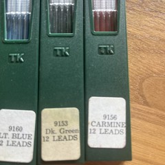 Vintage FABER CASTELL LEADS TOTAL 47 Leads – Yellow, Lt. Blue, Dk Green, Carmine