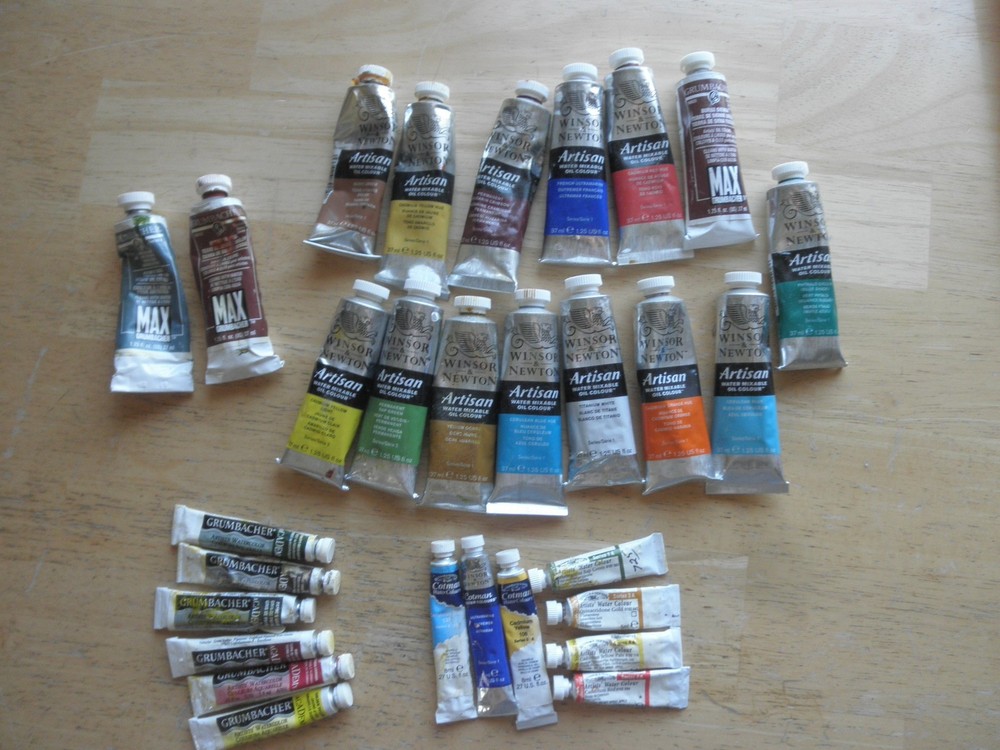 Winsor & Newton Grumbacher Oil (16) and Water Color (13) Paint Lot