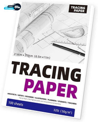 Tracing Paper Pad for Drawing 100 Sheets 8.5 X 11 Inch 50Gms Translucent