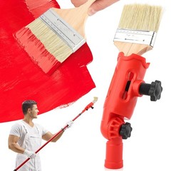 Multi-Angle Paint Brush Extender with Brush, 1.54 inches, Red+wood