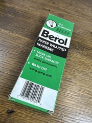 Berol Paper Wrapped 173T Black (22) 164T White (8) China Markers- Grease Pencils