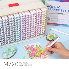 240 Colors Acrylic Paint Markers, Soft Brush Tip Marker Pens Set, Acrylic Pai…