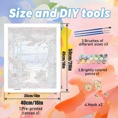 Paint by Numbers Kits for Adults – Paint by Numbers for Adults Canvas,Beach Land