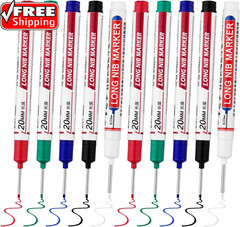 10 PCS Long Head Deep Hole Marker Pens,20Mm Long Nib Marker, Longs Nose Markers,