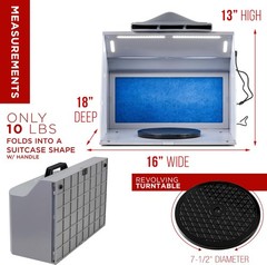 Portable Airbrush Spray Booth Kit with Dual Exhaust Fans, 4 LED Lights, Turnt…
