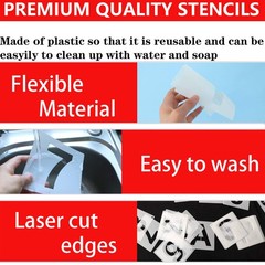 4 Inch Letter Stencils and Numbers, 36 Pcs Alphabet Art Craft Stencil, 4