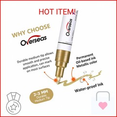 Overseas Paint Marker Pens – 8 Colors Oil Based Permanent Markers, Waterproof, Q