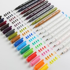 Fudenosuke Brush Pen – 16 Colors Calligraphy Brush Pens for Hand Lettering, C…