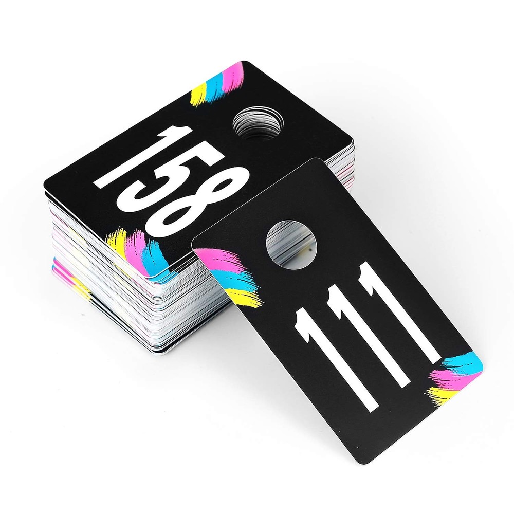 SUKIRA Live Sale Plastic Number Tags, Normal and Reverse 101-200, Colorful