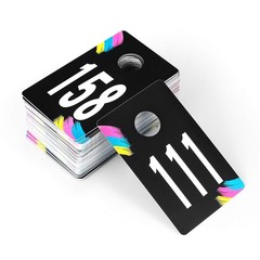 SUKIRA Live Sale Plastic Number Tags, Normal and Reverse 101-200, Colorful