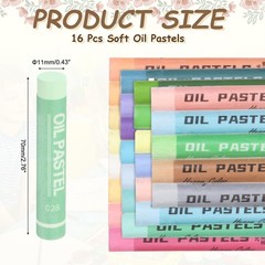 Soft Oil Pastels, Oil Pastel Crayons Blendable(Light Green, Pack of 16)