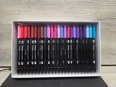 Kingart Twin-Tip Brush Pens 96 Colors Brush & Fine Multicolor Marker Set C6
