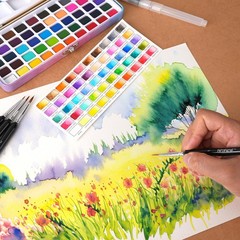 Watercolor Paint Set, 50 Colors with Brushes 50 Count (Pack of 1), 50 colors