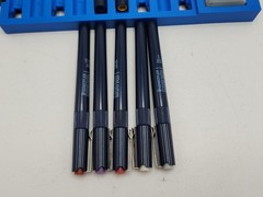 Lot of 5 Staedtler Mars-700 Technical Pens 0.8mm 0.6mm 0.2mm 0.1mm & UF Set READ