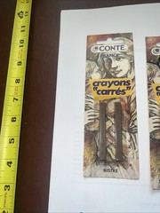 Lot Of 5 conte CRAYON CARRES PACKS BLACK WHITE SANGUINE GREY BISTRE See Pics