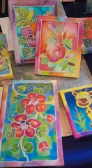 10pcs of RANDOM DIY Batik Painting Craft Kit – Floral & Cute Cartoon Designs