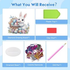Easter Bunny Eggs Diamond Art Tabletop Kit DIY Holiday Decor