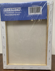 Fixsmith 8 Stretched Canvas Panels 9×12 Cotton 8oz Primed 5/8″ Profile