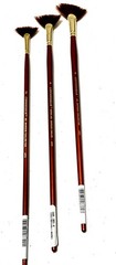 Artist Paint Brushes New Set of 3 Maroon Taklon Fans Sizes #2,4,6