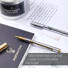 ..6 Pack Metallic Paint Markers Gold Silver Permanent Paint Pens for Glass Wood