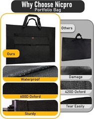 Durable 36×48 Art Portfolio Case – Lightweight with Versatile Carrying Options