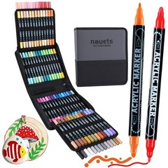 80 Colors Dual Tip Acrylic Paint Markers, Premium Dot & Fine Tip Coloring Pai…