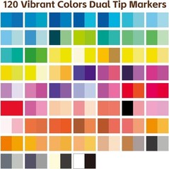 120 Colors Acrylic Paint Marker, Dual Tip and Dual Colors Acrylic Paint Pens …