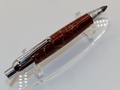 Chrome finish 5.6mm Sketch Pencil. Hand made with Red TruStone. #159