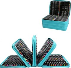 224 Slot Marker Case – Unfolding Art Tool Carrier with Adjustable Strap