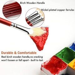 Fan Brush for Painting 7 Pieces Fan Brush Set with Hog Bristle Natural Hair